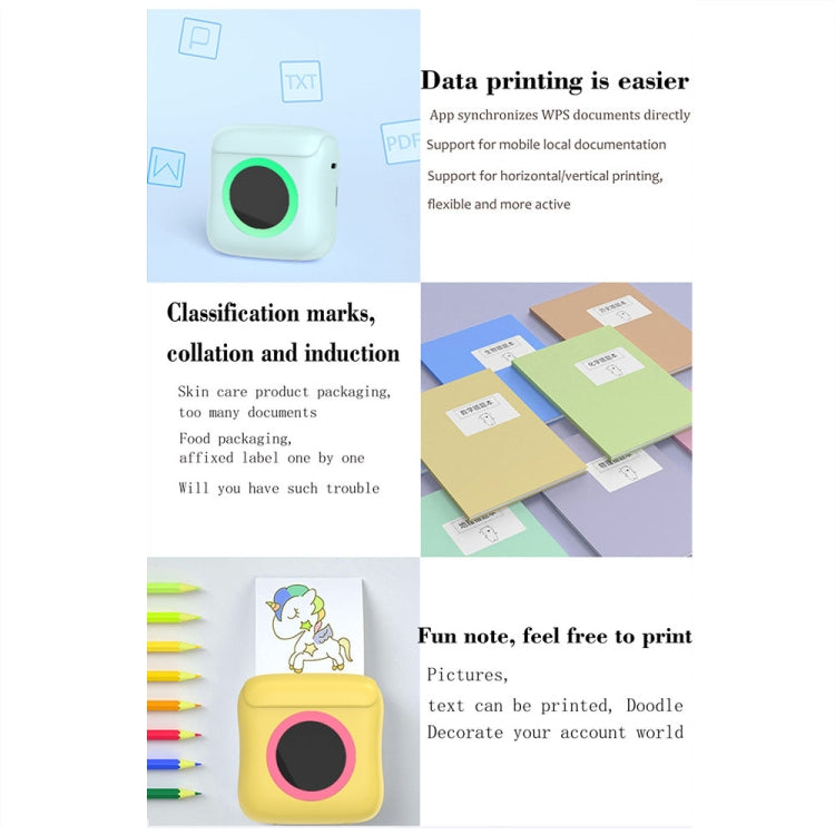 C22 Colorful Ambient Light Portable Mini Inkless Thermal Bluetooth Printer Error Question Label Printer(White) - Printer by PMC TechLife | Online Shopping South Africa | PMC TechLife | Buy Now Pay Later Mobicred