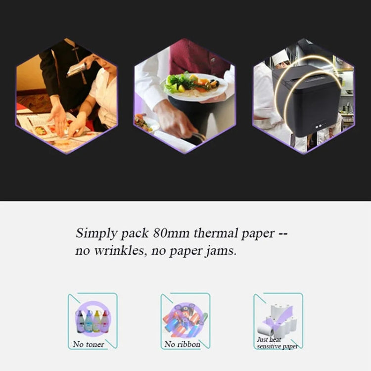 80mm USB+Network Port Thermal Receipt Printer Store Cashier Printer(UK Plug) - Printer by PMC TechLife | Online Shopping South Africa | PMC TechLife | Buy Now Pay Later Mobicred