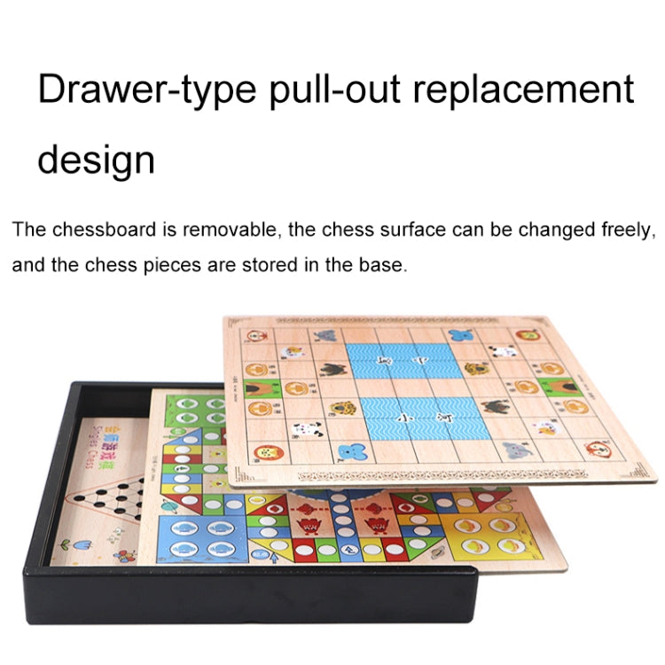 3 in 1 B Model Wooden Multifunctional Parent-Child Interactive Children Educational Chessboard Toy Set - Table Games by PMC Jewellery | Online Shopping South Africa | PMC Jewellery | Buy Now Pay Later Mobicred