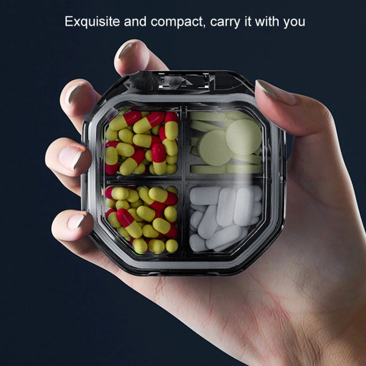 Portable Mini Compartmentalized Sealed Pill Box Weekly Morning And Evening Pill Capsule Dispensing Box, Style: 4 Grids Gray - free shipping - PMC TechLife - Order now!
