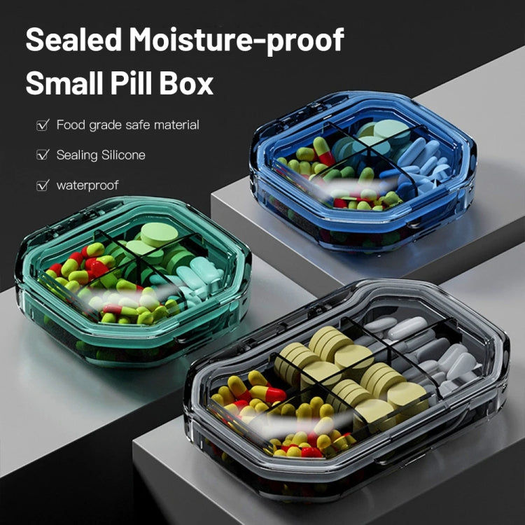Portable Mini Compartmentalized Sealed Pill Box Weekly Morning And Evening Pill Capsule Dispensing Box, Style: 4 Grids Gray - free shipping - PMC TechLife - Order now!