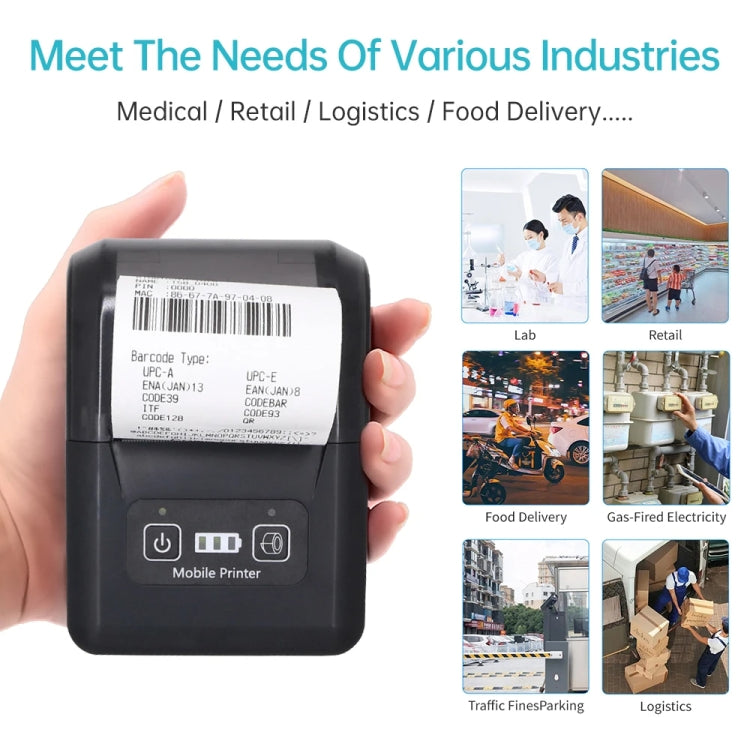 58mm Portable USB Charging Home Phone Bluetooth Thermal Printer(US Plug) - Printer by PMC TechLife | Online Shopping South Africa | PMC TechLife | Buy Now Pay Later Mobicred