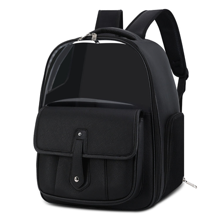 PU Pet Bag Cats And Dogs Outing Carrying Capsule Double Shoulder Backpacks(Model 6 Black) - Pet Bags by PMC TechLife | Online Shopping South Africa | PMC TechLife | Buy Now Pay Later Mobicred