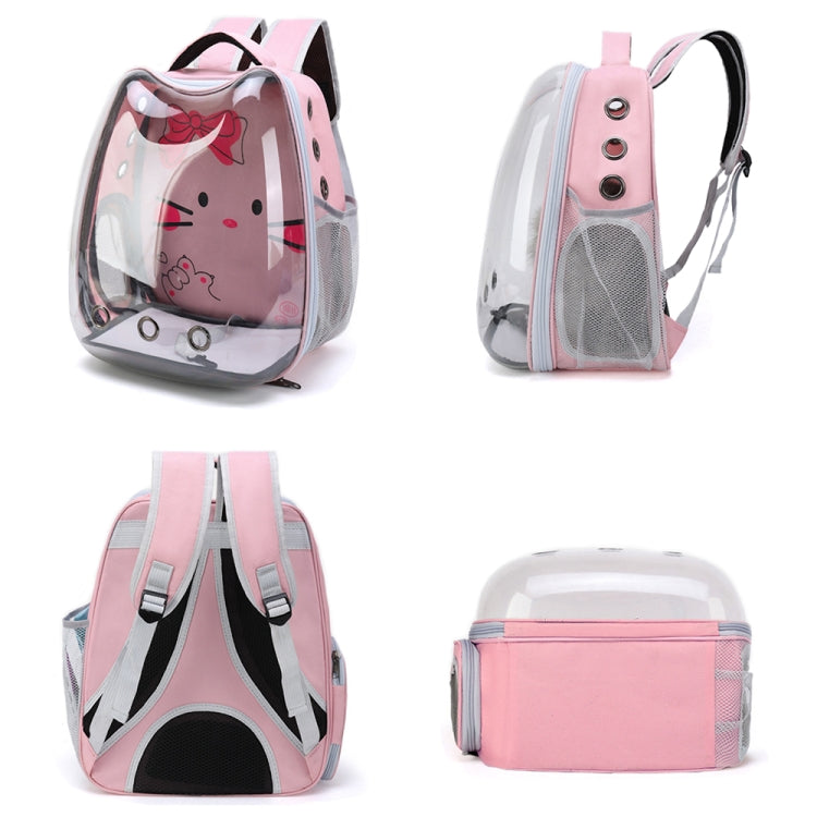 Cartoon Pattern Cat Transparent Pet Bag Space Capsule Portable Pet Backpack, Color: Blue - free shipping - PMC TechLife - Order now!