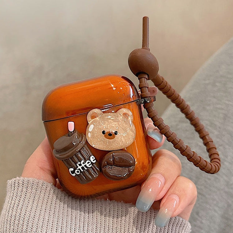For AirPods 3 Cartoon 3D Coffee Bear Headphones Case Protective Shell Cover - For AirPods 3 by PMC Jewellery | Online Shopping South Africa | PMC Jewellery | Buy Now Pay Later Mobicred