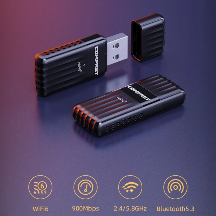 COMFAST CF-943AX WiFi6 USB Adapter AX900 Bluetooth 5.3 2.4G / 5.8G Wireless Network Card - free shipping - PMC TechLife - Order now!