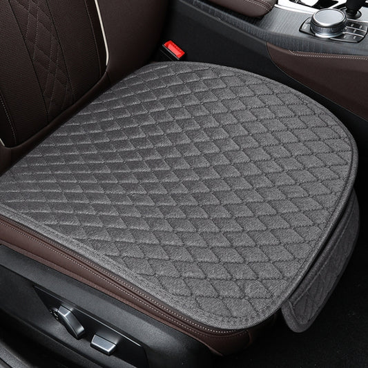 Non-Slip Rhombus Imitation Linen Car Seat Cushion, Color: Gray Front Row - Seat Accessories by PMC Jewellery | Online Shopping South Africa | PMC Jewellery | Buy Now Pay Later Mobicred