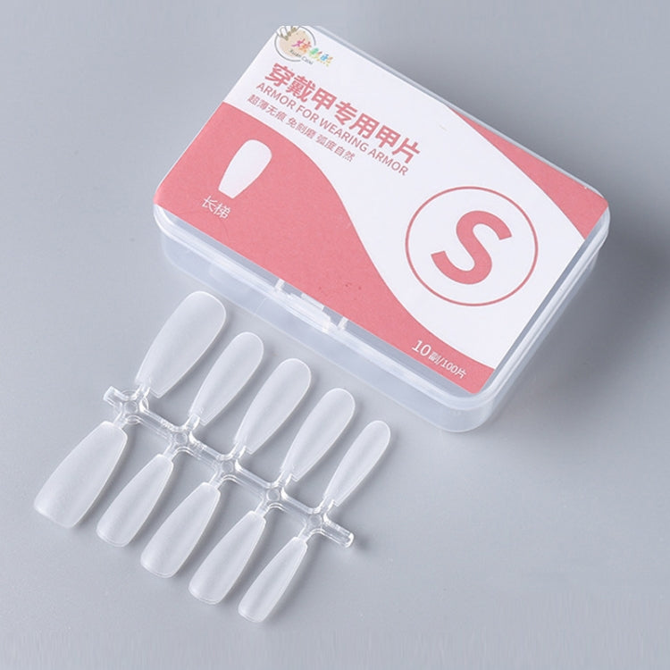 10pairs Of 100pcs/Box Frosted False Nails Artificial Tip, Shape: Long Ladder S - free shipping - PMC Jewellery - Order now!