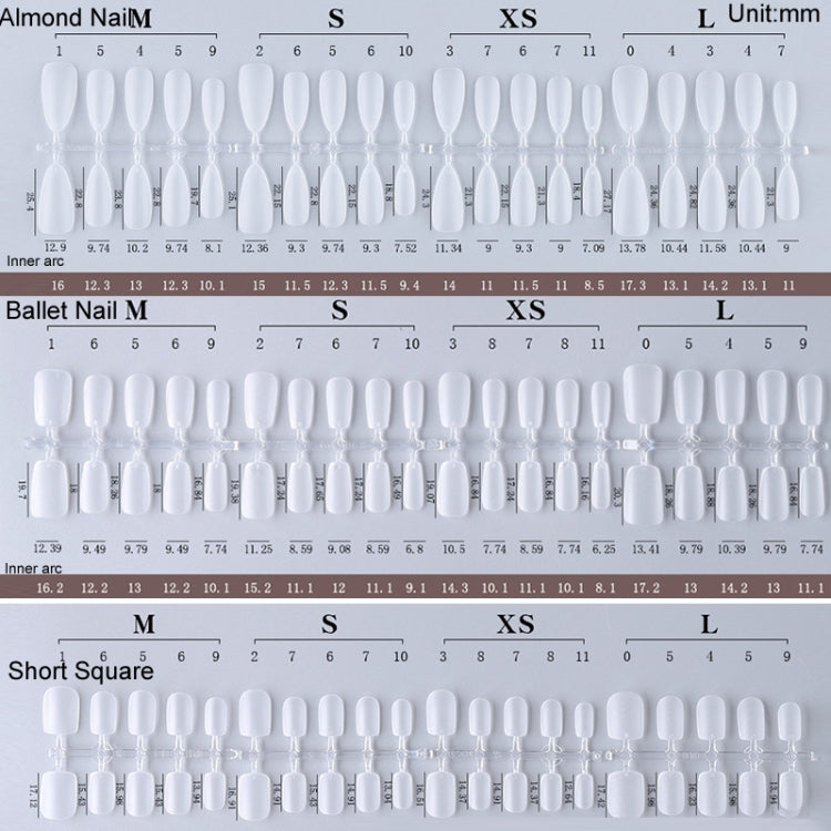 10pairs Of 100pcs/Box Frosted False Nails Artificial Tip, Shape: Long Ellipse XS - free shipping - PMC Jewellery - Order now!