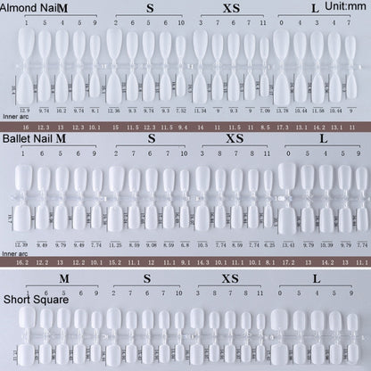 10pairs Of 100pcs/Box Frosted False Nails Artificial Tip, Shape: Short Trapezoid L - Nail Stickers by PMC Jewellery | Online Shopping South Africa | PMC Jewellery | Buy Now Pay Later Mobicred