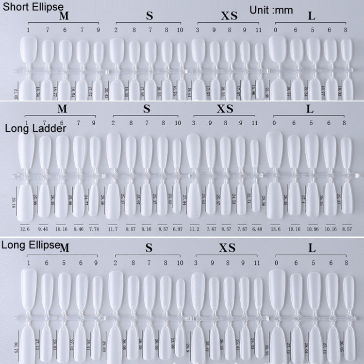 10pairs Of 100pcs/Box Frosted False Nails Artificial Tip, Shape: Long Ellipse XS - free shipping - PMC Jewellery - Order now!