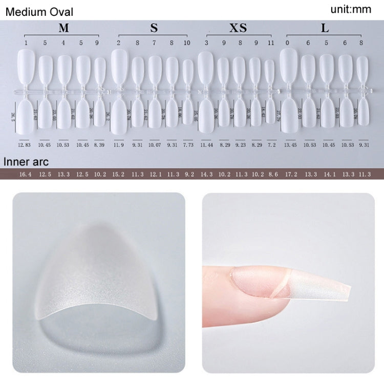 10pairs Of 100pcs/Box Frosted False Nails Artificial Tip, Shape: Long Ellipse XS - Nail Stickers by PMC Jewellery | Online Shopping South Africa | PMC Jewellery | Buy Now Pay Later Mobicred