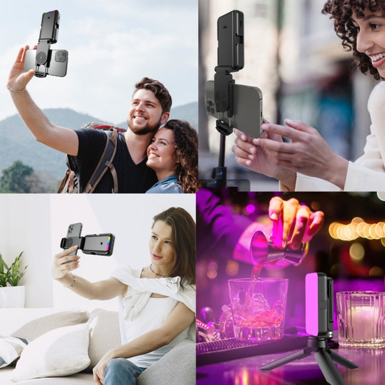 RGB Fill Light Photography Lamp With Hidden Folding Phone Clip & Cold Shoe Interface F-615 - Selfie Light by PMC Jewellery | Online Shopping South Africa | PMC Jewellery | Buy Now Pay Later Mobicred