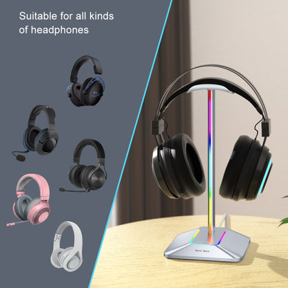 New Bee Dual Output Colorful Headset Display Rack HUB Expansion Headphone Holder, Color: Z9 Without Extended Interface Silver - Headset Stand by PMC Jewellery | Online Shopping South Africa | PMC Jewellery | Buy Now Pay Later Mobicred