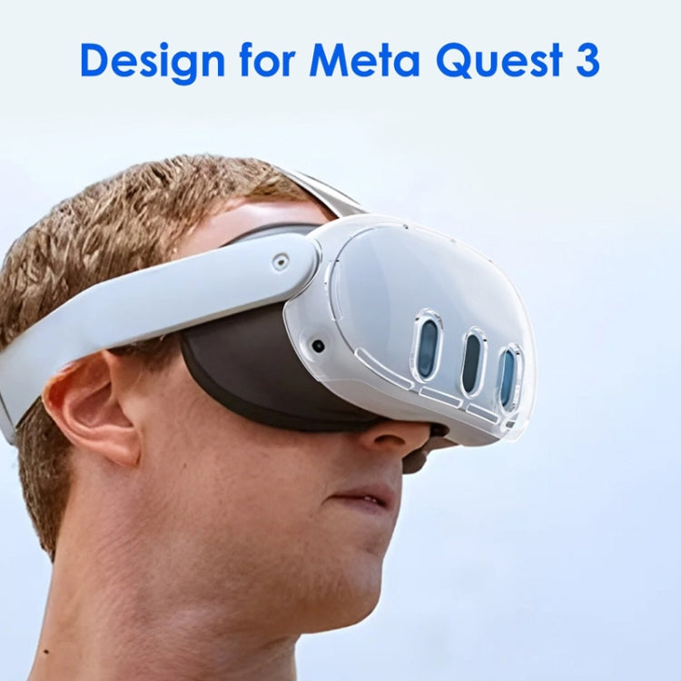 For Meta Quest 3 PC Protective Shell, Style: Single Shell (Glitter Transparent Blue) - VR Accessories by PMC TechLife | Online Shopping South Africa | PMC TechLife | Buy Now Pay Later Mobicred