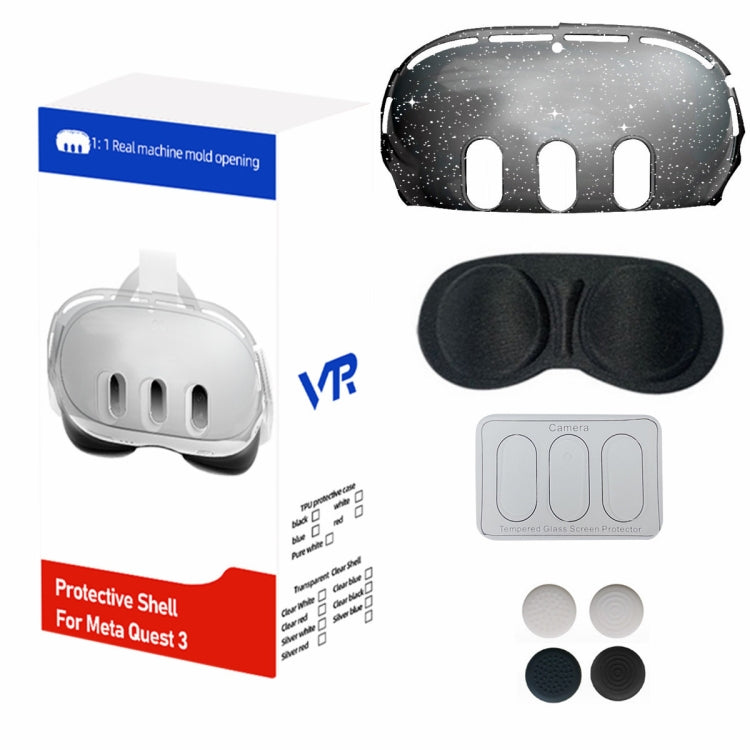 For Meta Quest 3 PC Protective Shell, Style: 7 In 1 (Ordinary Transparent Blue) - VR Accessories by PMC TechLife | Online Shopping South Africa | PMC TechLife | Buy Now Pay Later Mobicred