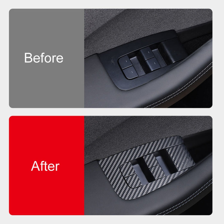 4pcs /Set For Tesla Model 3 Lift Window Button Sticker Car Interior, Style: Carbon Fiber - Car Interior Mouldings by PMC TechLife | Online Shopping South Africa | PMC TechLife | Buy Now Pay Later Mobicred