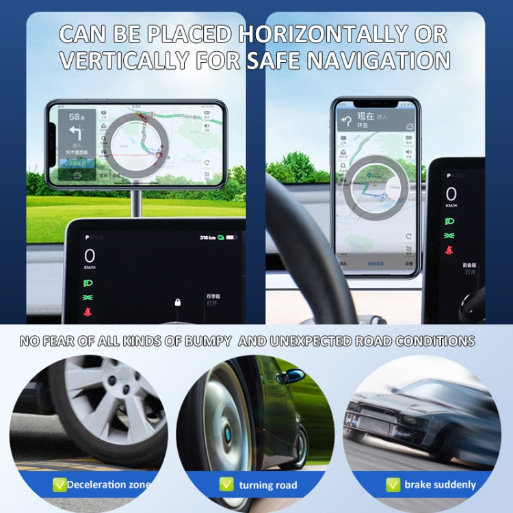 Zinc Alloy Car Screen Magnetic Mobile Phone Holder(Silver) - Car Holders by PMC TechLife | Online Shopping South Africa | PMC TechLife | Buy Now Pay Later Mobicred