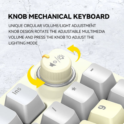 T-WOLF T50 97-keys RGB Luminous Color-Matching Game Mechanical Keyboard with Knob, Color: White B - Wired Keyboard by T-WOLF | Online Shopping South Africa | PMC Jewellery | Buy Now Pay Later Mobicred