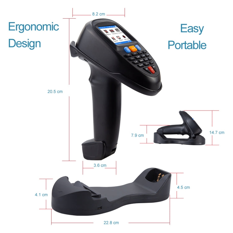 2D  Wireless Barcode Reader Scanner Data Collector With 2.2-Inch LCD Screen - Barcode Scanner by PMC Jewellery | Online Shopping South Africa | PMC Jewellery | Buy Now Pay Later Mobicred