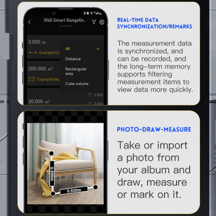 FNIRSI Laser Range Finder Infrared Measuring Ruler(Gray) - free shipping - PMC TechLife - Order now!