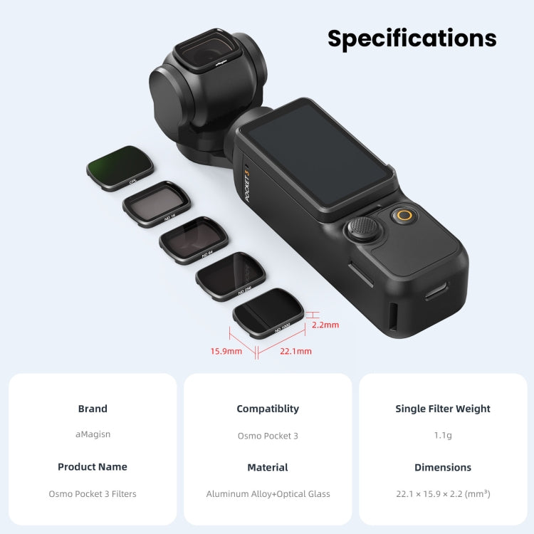 For DJI Osmo Pocket 3 aMagisn HD Double Sided Coated Filters Sports Camera Protective Goggles, Style: CPL - Lens Accessories by aMagisn | Online Shopping South Africa | PMC Jewellery | Buy Now Pay Later Mobicred