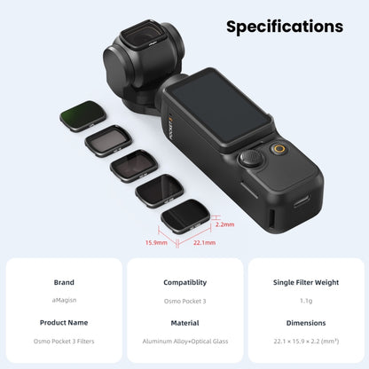 For DJI Osmo Pocket 3 aMagisn HD Double Sided Coated Filters Sports Camera Protective Goggles, Style: CPL - Lens Accessories by aMagisn | Online Shopping South Africa | PMC Jewellery | Buy Now Pay Later Mobicred