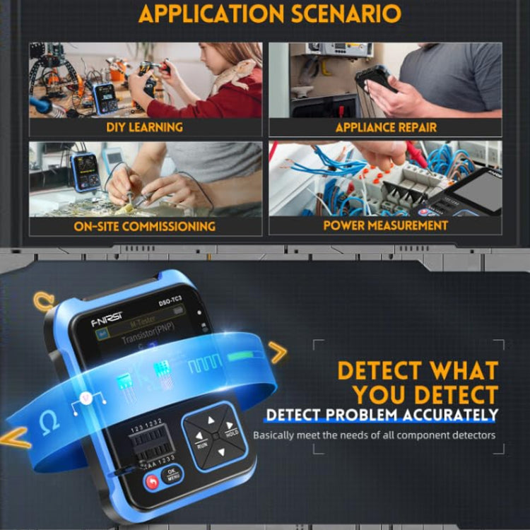 FNIRSI 3 In 1 Handheld Digital Oscilloscope LCR Transistor Tester, Specification: Upgrade - Digital Multimeter by FNIRSI | Online Shopping South Africa | PMC Jewellery | Buy Now Pay Later Mobicred