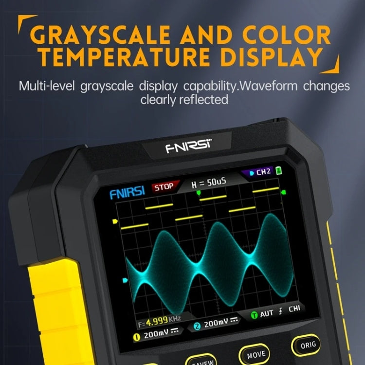 FNIRSI 2 In 1 Small Handheld Fluorescence Digital Dual-Channel Oscilloscope, US Plug(Yellow) - free shipping - PMC TechLife - Order now!