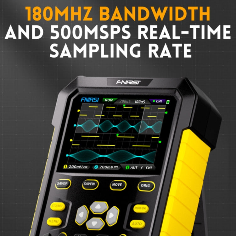 FNIRSI 2 In 1 Small Handheld Fluorescence Digital Dual-Channel Oscilloscope, US Plug(Yellow) - free shipping - PMC TechLife - Order now!