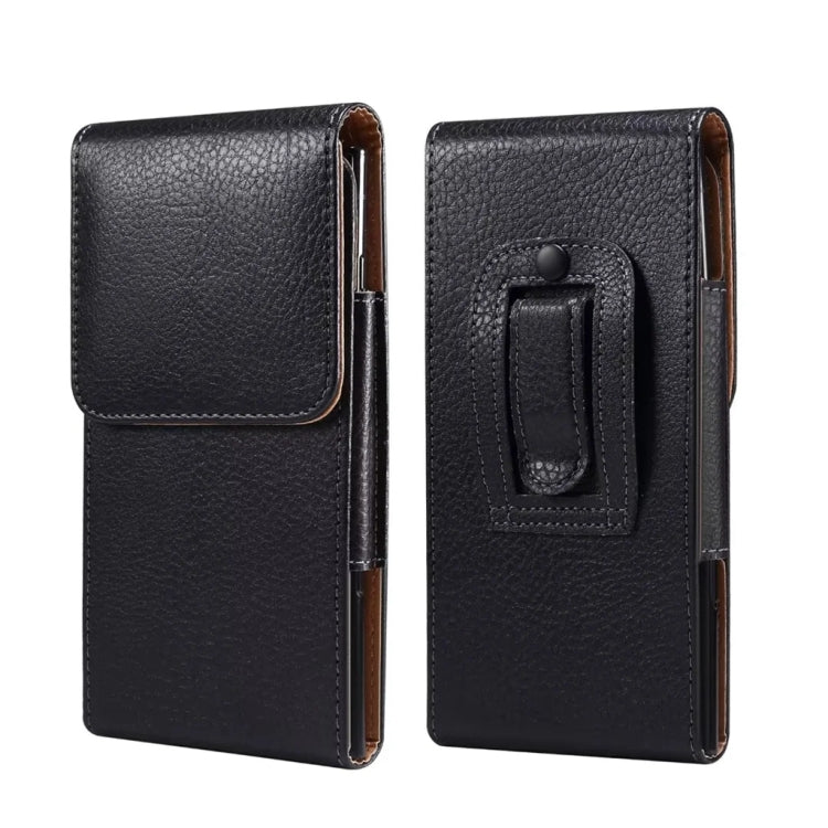 4.7 Inch  Men Vertical Mobile Phone Waist Bag Litchi Pattern Back Clip Buckle Belt Leather Case -  by PMC TechLife | Online Shopping South Africa | PMC TechLife | Buy Now Pay Later Mobicred