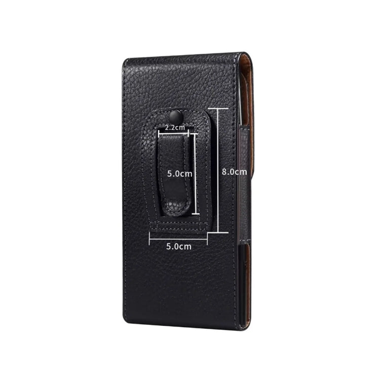 4.7 Inch  Men Vertical Mobile Phone Waist Bag Litchi Pattern Back Clip Buckle Belt Leather Case -  by PMC TechLife | Online Shopping South Africa | PMC TechLife | Buy Now Pay Later Mobicred
