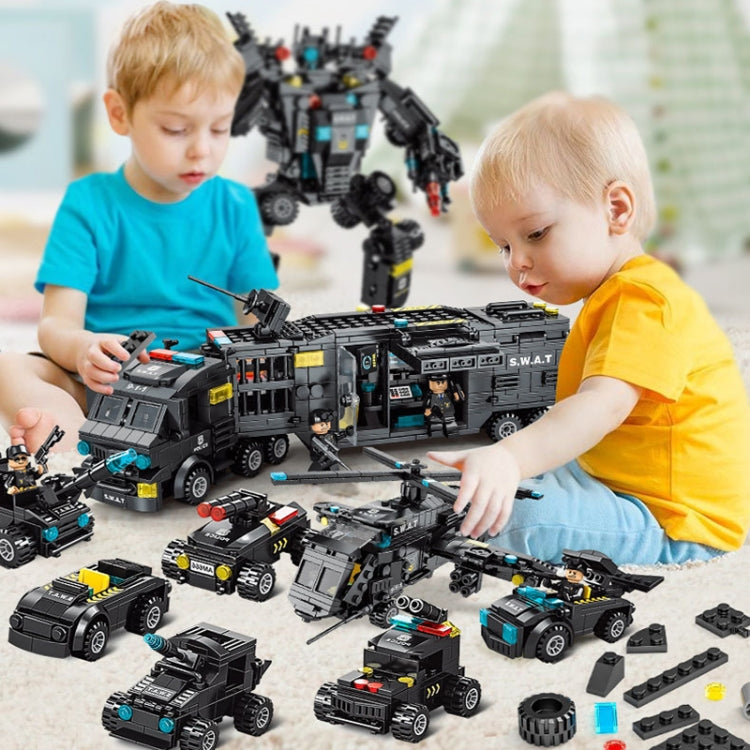 SWAT Shape Mecha Building Blocks Small Particle Assembled Educational Toys, Spec: 8-in-3 SWAT Pioneer - Building Blocks by PMC Jewellery | Online Shopping South Africa | PMC Jewellery | Buy Now Pay Later Mobicred