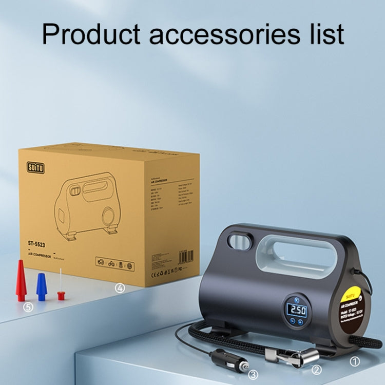SUITU ST-5523 Vehicle Portable Pneumatic Pump With Cable Powerful Automobile Tire Inflator, Model: Pointer - Inflatable Pump by SUITU | Online Shopping South Africa | PMC TechLife