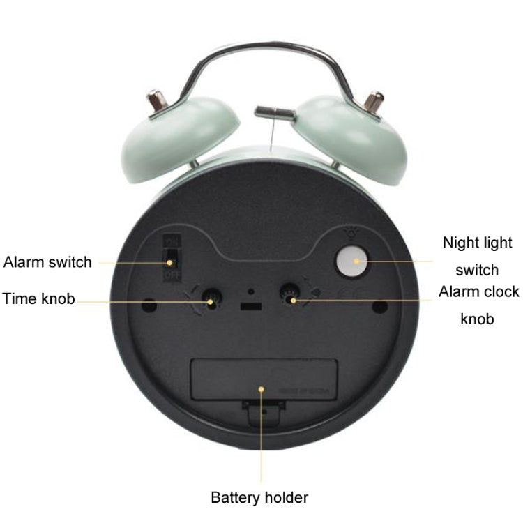 4 inch Early Learning Dual Ring Round Alarm Clock Student Bedside Metal Alarm Bell(White) - Novelty Clock by PMc TechLife | Online Shopping South Africa | PMc TechLife | Buy Now Pay Later Mobicred
