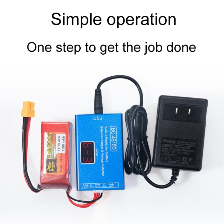 Li-Ion Battery LED Digital Display Balance Charging Case With Power Supply, US Plug(Blue) - Charger & Converter by PMC TechLife | Online Shopping South Africa | PMC TechLife | Buy Now Pay Later Mobicred
