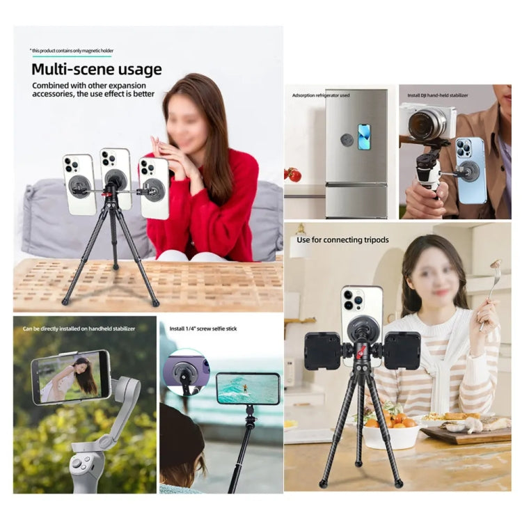 Magnetic Phone Holder with 1/4 Inch Hole for Tripod Magic Arm(Black) -  by PMC TechLife | Online Shopping South Africa | PMC TechLife | Buy Now Pay Later Mobicred