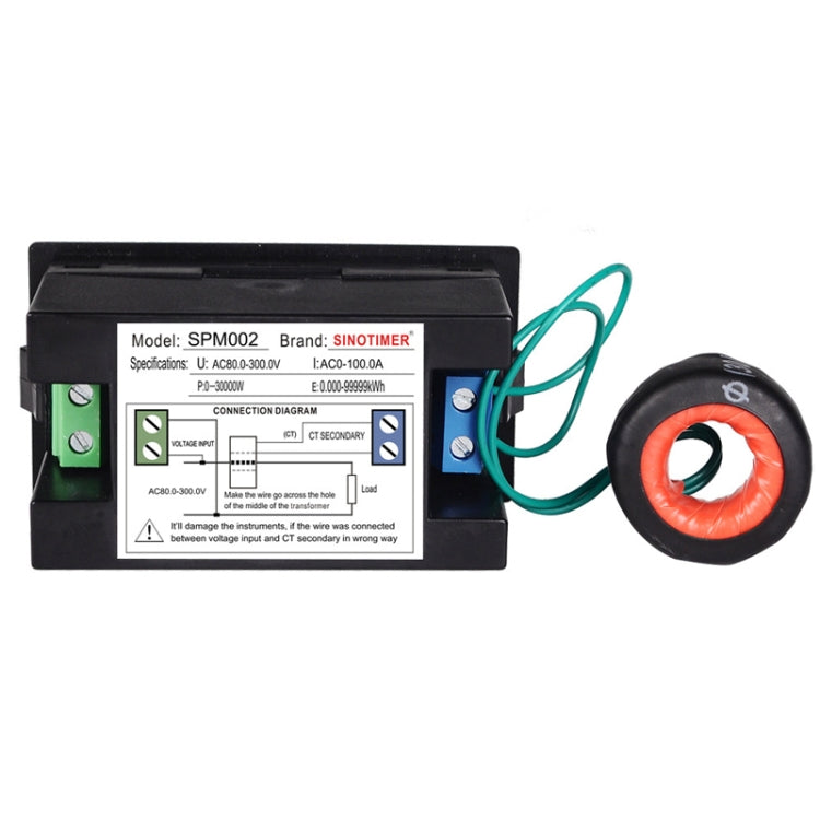 SINOTIMER SPM002 Liquid Crystals AC Digital Voltage And Current Meter Power Monitor, Specification: AC80-300V 100A - free shipping - PMC TechLife - Order now!