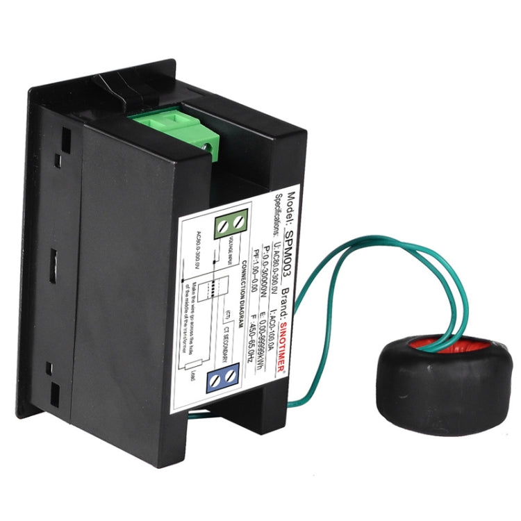 SINOTIMER SPM003 AC LED Digital Voltmeter Frequency Factors Meter Power Monitor, Specification: AC200-450V 100A - Current & Voltage Tester by SINOTIMER | Online Shopping South Africa | PMC TechLife | Buy Now Pay Later Mobicred