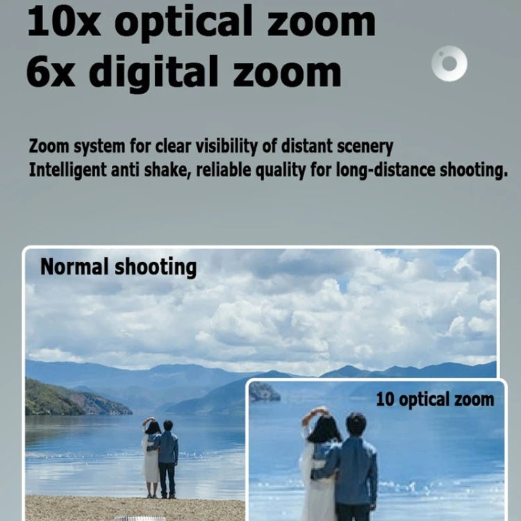 4K HD Optical Zoom Digital Camera 60MP Dual Screen Selfie Camera, No Memory(White) - Video Cameras by PMC TechLife | Online Shopping South Africa | PMC TechLife | Buy Now Pay Later Mobicred