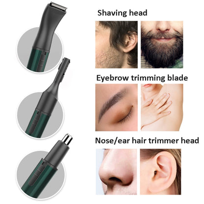 MARSKE  MS-7111 3 In 1 Electric Nose Hair Trimmer Type-C Rechargeable Grooming Instrument(Green) - Hair Removal by MARSKE | Online Shopping South Africa | PMC Jewellery | Buy Now Pay Later Mobicred
