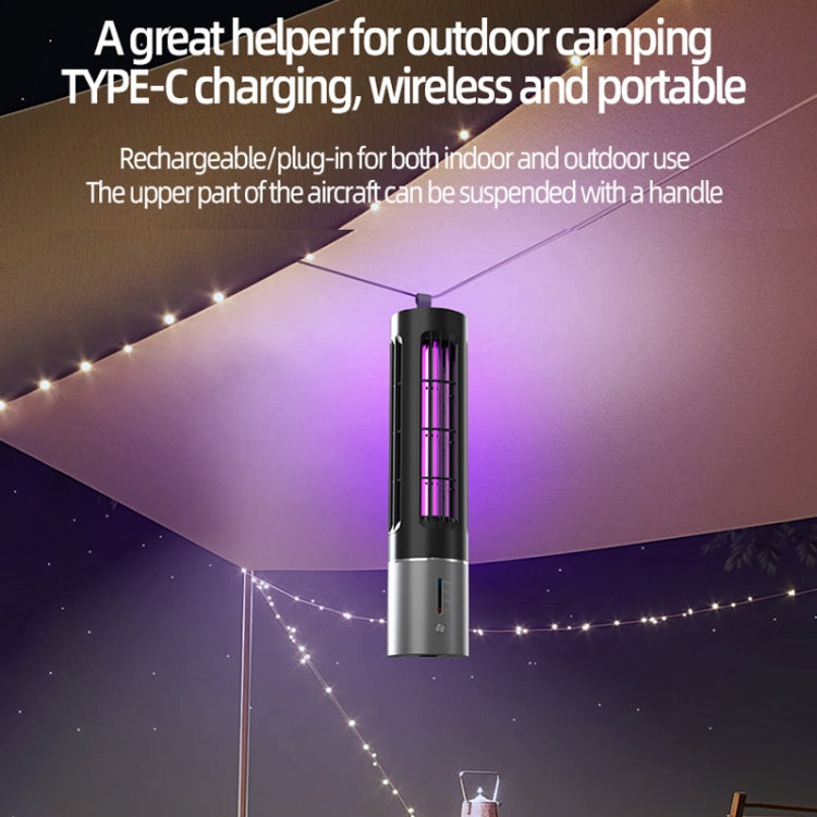 D9 Portable UV Anti Mosquito Lamp Rechargeable Mute Fly Trap with 3-speed Timing(Black) - Repellents by PMC Jewellery | Online Shopping South Africa | PMC Jewellery | Buy Now Pay Later Mobicred