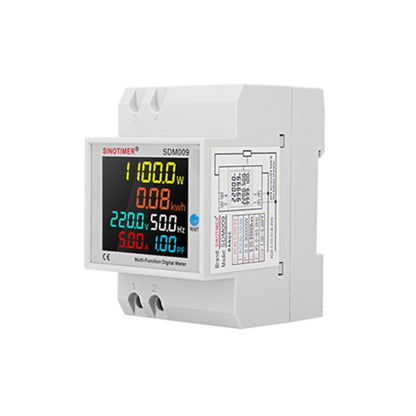 SINOTIMER SDM009 Din Rail Single-Phase Voltage Current Frequency Power Factor Electricity Multifunctional Meter, Model: AC40-300V Built-In - Current & Voltage Tester by SINOTIMER | Online Shopping South Africa | PMC Jewellery | Buy Now Pay Later Mobicred