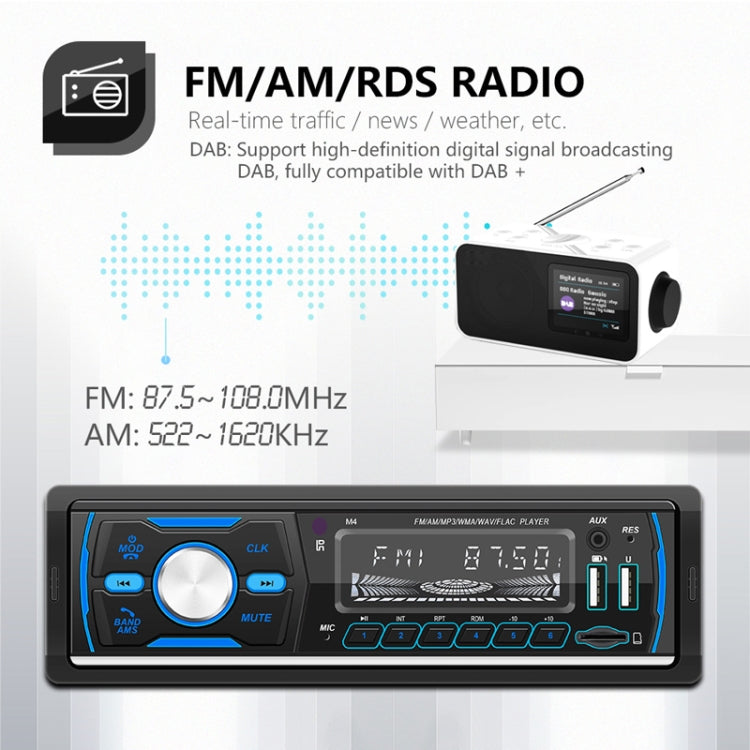 Dual USB Car DAB Digital U Disk Card Bluetooth Radio MP3 Player(SWM-M4) - Car MP3 & MP4 & MP5 by PMC TechLife | Online Shopping South Africa | PMC TechLife | Buy Now Pay Later Mobicred