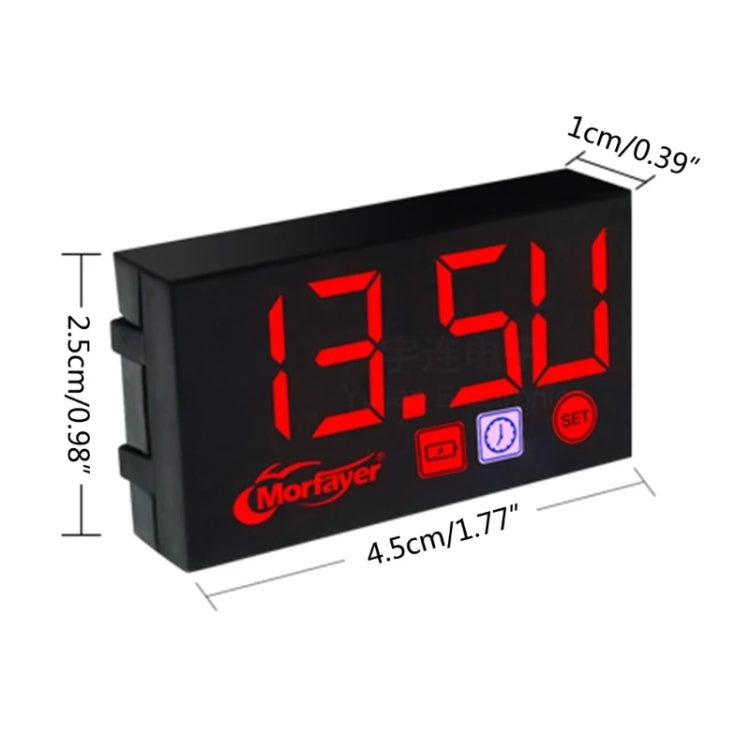 Compact LED Digital Display Time Voltmeter, Specification: 3 in 1 Red - Electrical Instruments by PMC TechLife | Online Shopping South Africa | PMC TechLife | Buy Now Pay Later Mobicred
