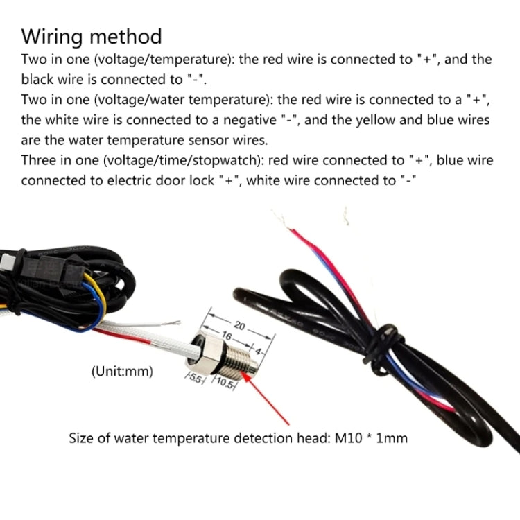 Compact LED Digital Display Time Voltmeter, Specification: 2 in 1 Temperature Blue - Electrical Instruments by PMC TechLife | Online Shopping South Africa | PMC TechLife | Buy Now Pay Later Mobicred