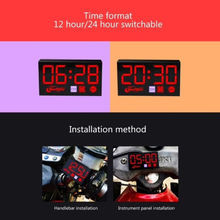 Compact LED Digital Display Time Voltmeter, Specification: 2 in 1 Water Temperature Red - Electrical Instruments by PMC TechLife | Online Shopping South Africa | PMC TechLife | Buy Now Pay Later Mobicred