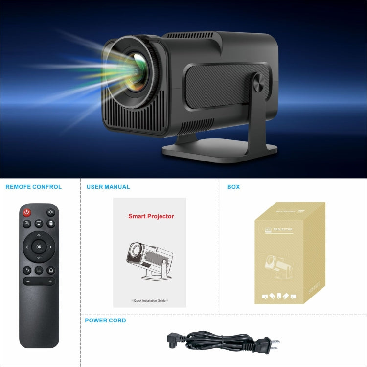 HY320 1080P 390ANSI 4K Android 11 Projector With Wifi 6 Bluetooth 5.0 Support Miracast / Airplay / DLNA US Plug - LED Projector by PMC Jewellery | Online Shopping South Africa | PMC Jewellery