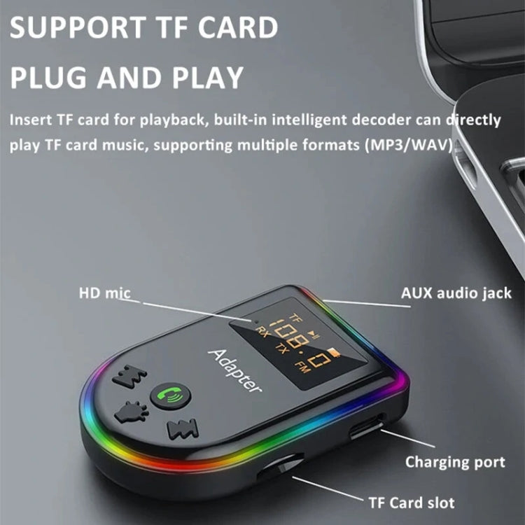 Q7 LED Digital Display Car Bluetooth Receiver HIFI Sound Quality Wireless Audio Adapter - Bluetooth Car Kits by PMC TechLife | Online Shopping South Africa | PMC TechLife | Buy Now Pay Later Mobicred