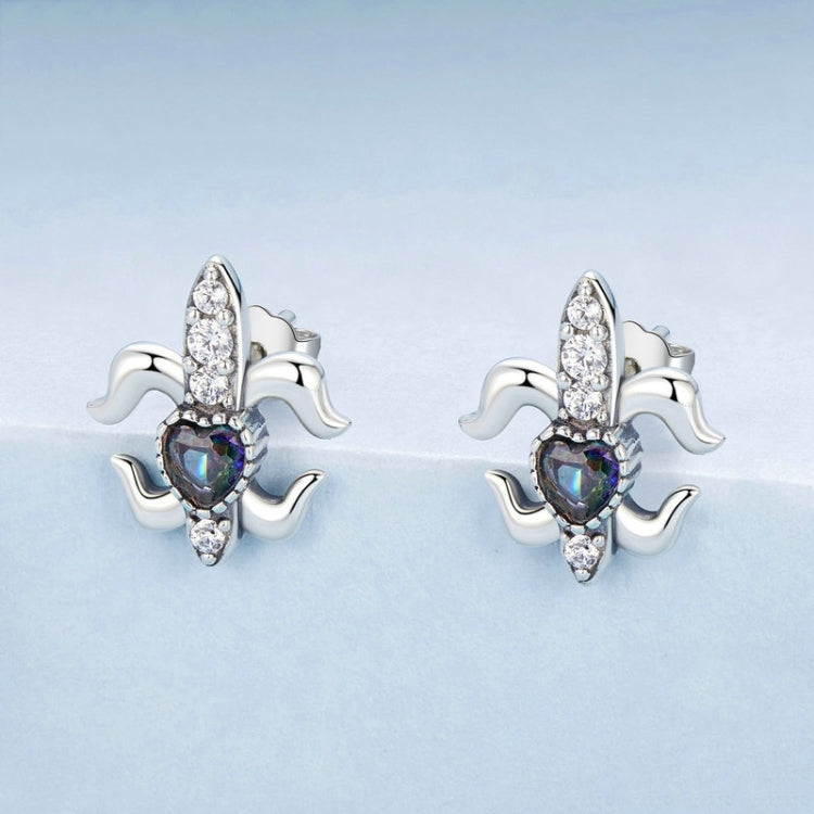 S925 Sterling Silver Iris Special-shaped Women Earrings(BSE968) - Stud Earrings & Earrings by PMC Jewellery | Online Shopping South Africa | PMC Jewellery